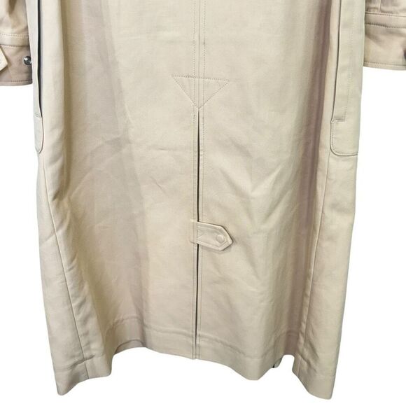 Rag and Bone Ludlow Belted Collared Cotton Gabardine Trench Coat Beige Medium - Picture 10 of 14